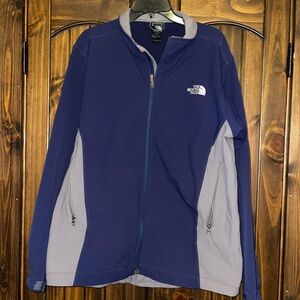 XL Men’s The North Face Navy Gray Jacket Windproof Hiking Casual Pockets